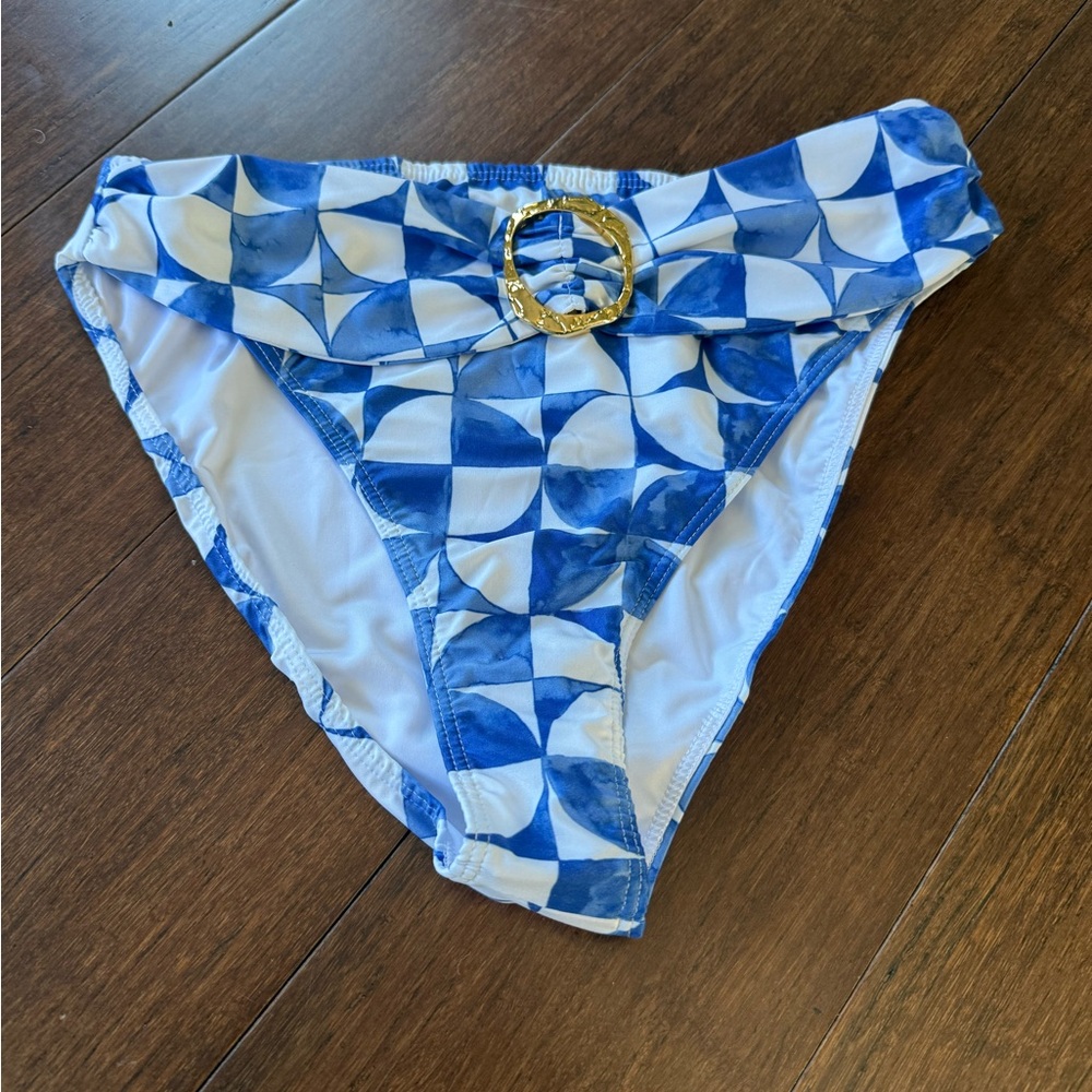 Kenny Flowers Blue and White Bikini Bottom